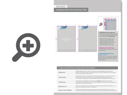 Product Bild briefpapier_din_a4__3_1_farbig_(vorderseite__3_sonderfarben_hks___r__ckseite__1_sonderfarbe_hks)